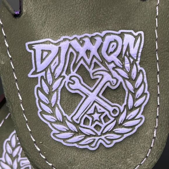 Unisex Dixxon Black & Purple Leather Flip Flop Sandals Size M 9 W 10.5 - Picture 7 of 8